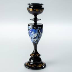 Hand Painted Ukrainian Candlestick Holder Petrykivka Floral Decor S022 - thumbnail 3