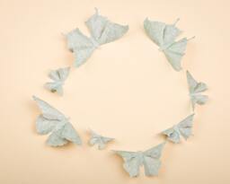 3D Butterfly Wall Art Aqua Damask Paper Butterflies For Decor, Nursery, Children's Room - thumbnail 1
