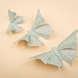 3D Butterfly Wall Art Aqua Damask Paper Butterflies For Decor, Nursery, Children's Room - thumbnail 3