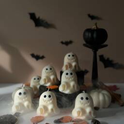 Handmade Ghost Soy Wax Candles Spooky Halloween Decor - thumbnail 2