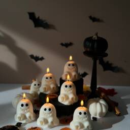 Handmade Ghost Soy Wax Candles Spooky Halloween Decor - thumbnail 4