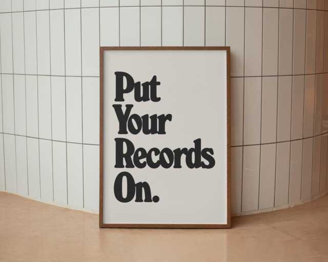Put Your Records On - No2 Vinyl A3 A4 A5 Wall Art Poster Print Music Gift Gig - image 1