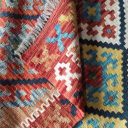 Kilim Rug Tribal, Handmade Artisan Afghan Turkish Aztec Geometric Wool 173x128 cm - thumbnail 4