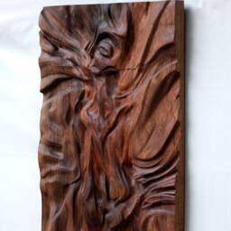 "Wooden Wall Sculpture, Us Delivery Duty Paid, ""Looking At You" - thumbnail 2