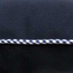 Cushion Cover Canvas 40x40 Blue Gingham Piping Pure Cotton Dark - thumbnail 4