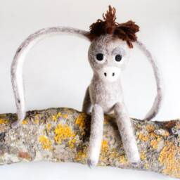 Christmas Ornament - Nestor The Small Long-Eared Donkey. Art Toy Felted Baby Donkey Gift For Kids - thumbnail 4