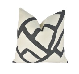 Schumacher - Zimba Charcoal Stylish Graphic Avant Garde Designer Cushion Cover Handmade Throw Pillow Luxury Home Decor - thumbnail 1