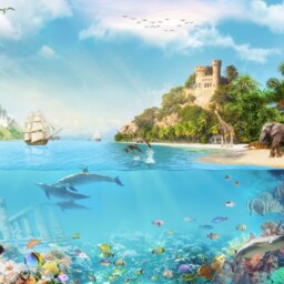 Dolphin Wall Mural Kids Paper Safari Animal Decal Peel & Stick Fish Wallpaper Customizable Ocean Wall Removable - thumbnail 2