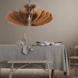 Large Wood Pendant Light, Modern Chandelier Lighting, Hanging Dining Lamp, Ceiling Light Fixture Minimal Contemporary Discount - thumbnail 3