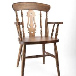 Farmhouse Carver Fiddle Back Kitchen Dining Chair 100% Solid Wood, Wooden Chair, Armchair, Fully Assembled - thumbnail 4