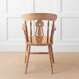 Farmhouse Carver Fiddle Back Kitchen Dining Chair 100% Solid Wood, Wooden Chair, Armchair, Fully Assembled - thumbnail 3