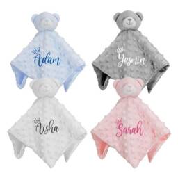 Personalised Embroidery Comforter, Newborn Gift - Baby Teddy Bear