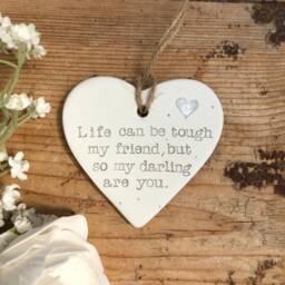 Hand Stamped Ceramic Heart Encouragement Gift, Positive Quote - thumbnail 3