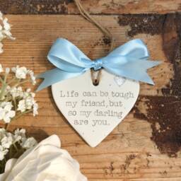 Hand Stamped Ceramic Heart Encouragement Gift, Positive Quote - thumbnail 2