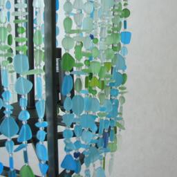 Sea Glass Chandelier Coastal Beach House Lighting, 12x24 - thumbnail 3
