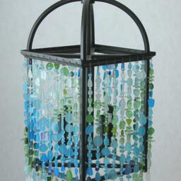 Sea Glass Chandelier Coastal Beach House Lighting, 12x24 - thumbnail 2