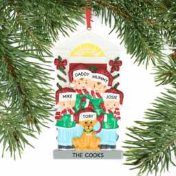 Personalized Family Christmas Bauble - Ceramic Ornament With Dog Design - thumbnail 1