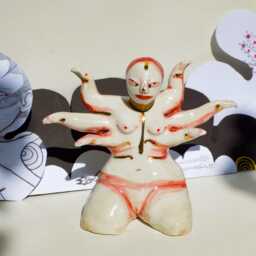 Ceramic Goddess, Art Figure With Removable Head - thumbnail 2