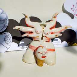 Ceramic Goddess, Art Figure With Removable Head - thumbnail 3