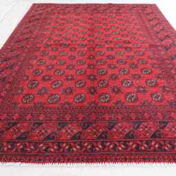7x10 Vintage Rug, Afghan Bokhara Handmade Wool Oriental Large Area Turkmen Tribal Bedroom, Living Room Rug - thumbnail 3