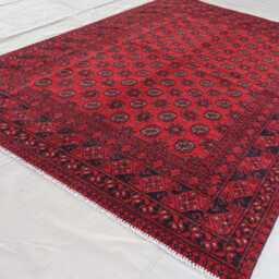 7x10 Vintage Rug, Afghan Bokhara Handmade Wool Oriental Large Area Turkmen Tribal Bedroom, Living Room Rug - thumbnail 2
