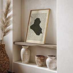 Iraq Map - Vintage Beige Typography With City Names Travel Poster Wall Art Print - thumbnail 3