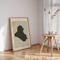 Iraq Map - Vintage Beige Typography With City Names Travel Poster Wall Art Print - thumbnail 2