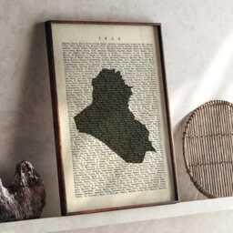 Iraq Map - Vintage Beige Typography With City Names Travel Poster Wall Art Print - thumbnail 1