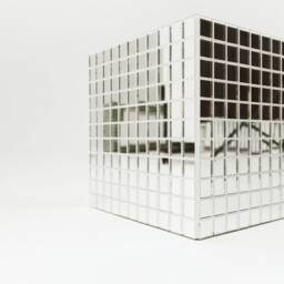 Mirror Tile Cube, Shelf, Handmade Tile Cube, Designer Furniture, Coffee Table. Disco Cube - thumbnail 2