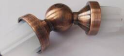 Bay Window Pole Connector - Antique Gold/Shiny Copper Vintage Black White Silver - thumbnail 2