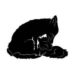 Mom & Baby Fox Snuggle - Vinyl Wall Art Decal Custom Stickers - thumbnail 3