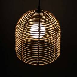 Bell-Shaped Rattan Pendant Light - Custom Sizes Available - thumbnail 2