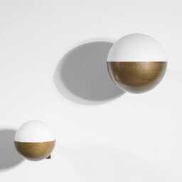 Mid Century Italian Brass Opaline Wall Sconce - Stilnovo Style Light - thumbnail 3