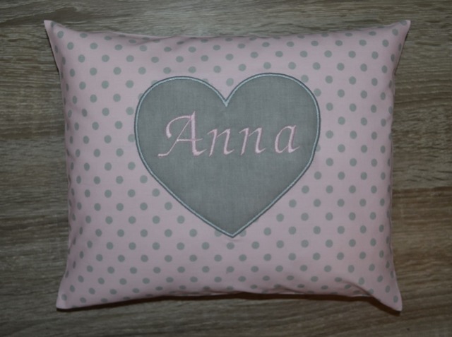 Heart Pillow, Pillow With Heart, Heart Name, Individualized Handmade - image 1