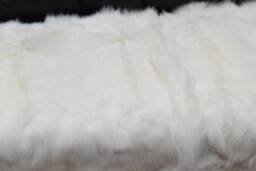 Real Fox Fur Blanket Throw White Color, Home Warmer - thumbnail 1