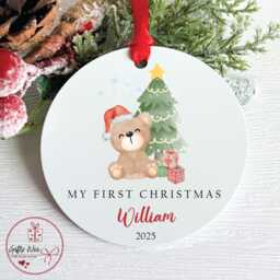 My First Christmas Bauble/Tree Decoration - Gift Personalised Tree New Baby 1st - thumbnail 1