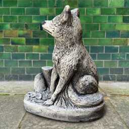 Garden Fox Sculpture Concrete Statue Cement Animal Figurine Sitting Wildlife Ornament Outdoor Garden Decoration Fox Lover Gift Yard Art - thumbnail 2