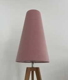 Blush Pink Velvet Extra Tall Tapered Cone Lampshade - thumbnail 1