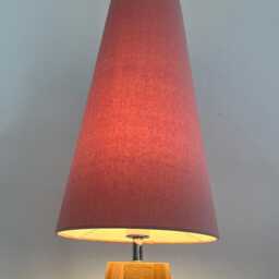 Blush Pink Velvet Extra Tall Tapered Cone Lampshade - thumbnail 3