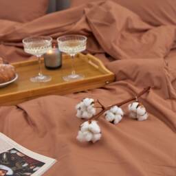Milk Chocolate Fitted Sheet 100% Cotton, Ultra Soft, 300Tc - thumbnail 4