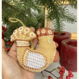Golden Christmas Rooster Tree Decoration Eco-Friendly Gift Handmade Gift Ukrainian Handmade, Christmas Handmade - thumbnail 4