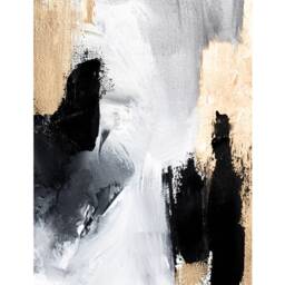 Black Grey Gold Abstract Canvas Texture Detail Wall Art Print Home Decor Poster, Lounge, Hallway, Bathroom, Kitchen, Bedroom, Decor - thumbnail 2