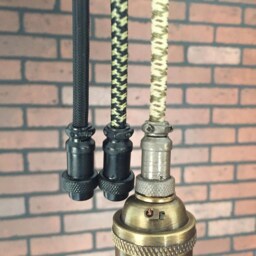 "Industrial Pendant Light -Antique Brass 8"" Black Cone Shade With Patented ""Huila Connector" - thumbnail 4