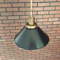 "Industrial Pendant Light -Antique Brass 8"" Black Cone Shade With Patented ""Huila Connector" - thumbnail 3