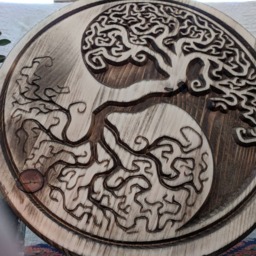 Wood Carved Yin Yang Tree Of Life Wall Art - thumbnail 2