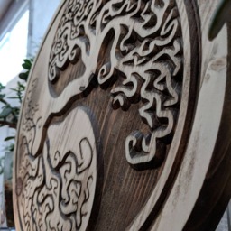 Wood Carved Yin Yang Tree Of Life Wall Art - thumbnail 3