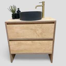 Montagu - Solid Birch Ply Wood Handmade Custom Built Bespoke Vanity Unit - thumbnail 2