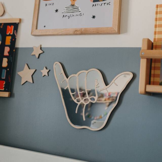 Hang Ten Hand Shatterproof Mirror - Perfect Gift For Bedroom & Nursery Surf - image 1