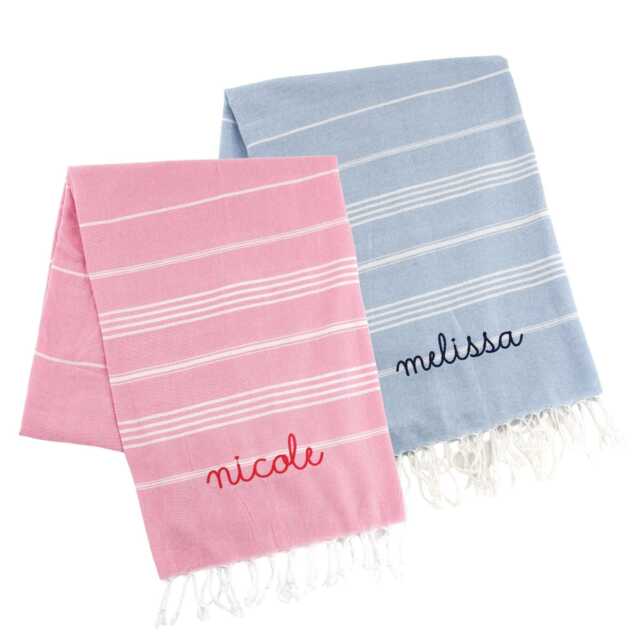 Embroidered Turkish Towel // Personalized Beach Towel, Gift, Bachelorette Party, Bridesmaid Gifts, Party Favor, Gift For Her - image 1