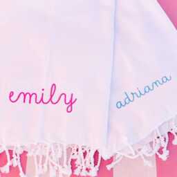 Embroidered Turkish Towel // Personalized Beach Towel, Gift, Bachelorette Party, Bridesmaid Gifts, Party Favor, Gift For Her - thumbnail 3